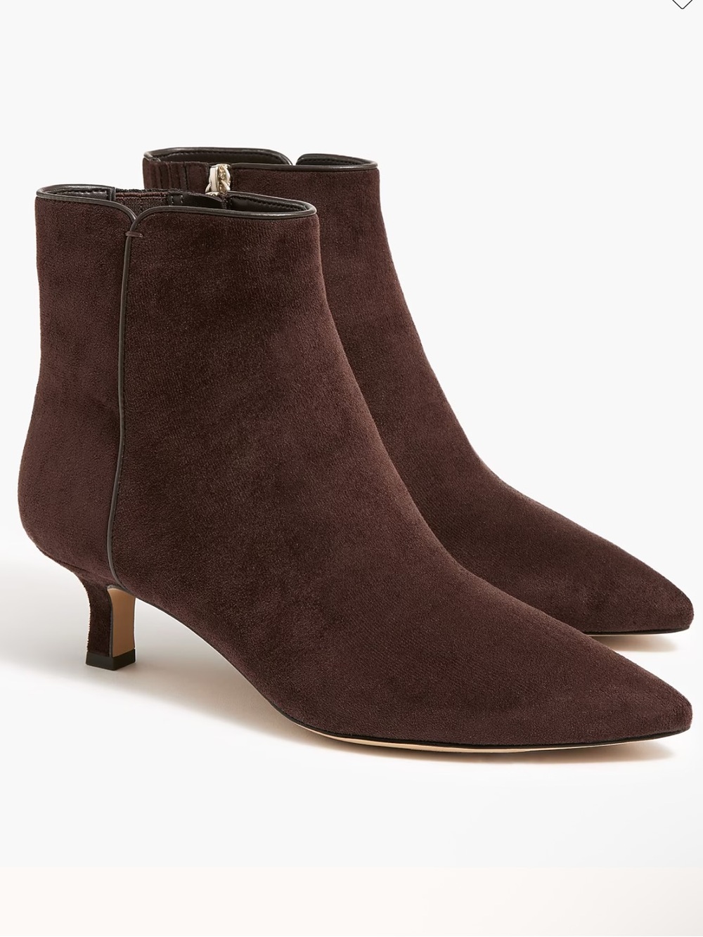J. Crew Dark Brown Suede Pointed Ankle Booties 8